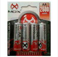 Pilhas AA Mox de 2600 Ah. Iguais as minhas.