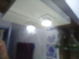 Nova Luminária da Espelheira, com a Lâmpada Ligada.