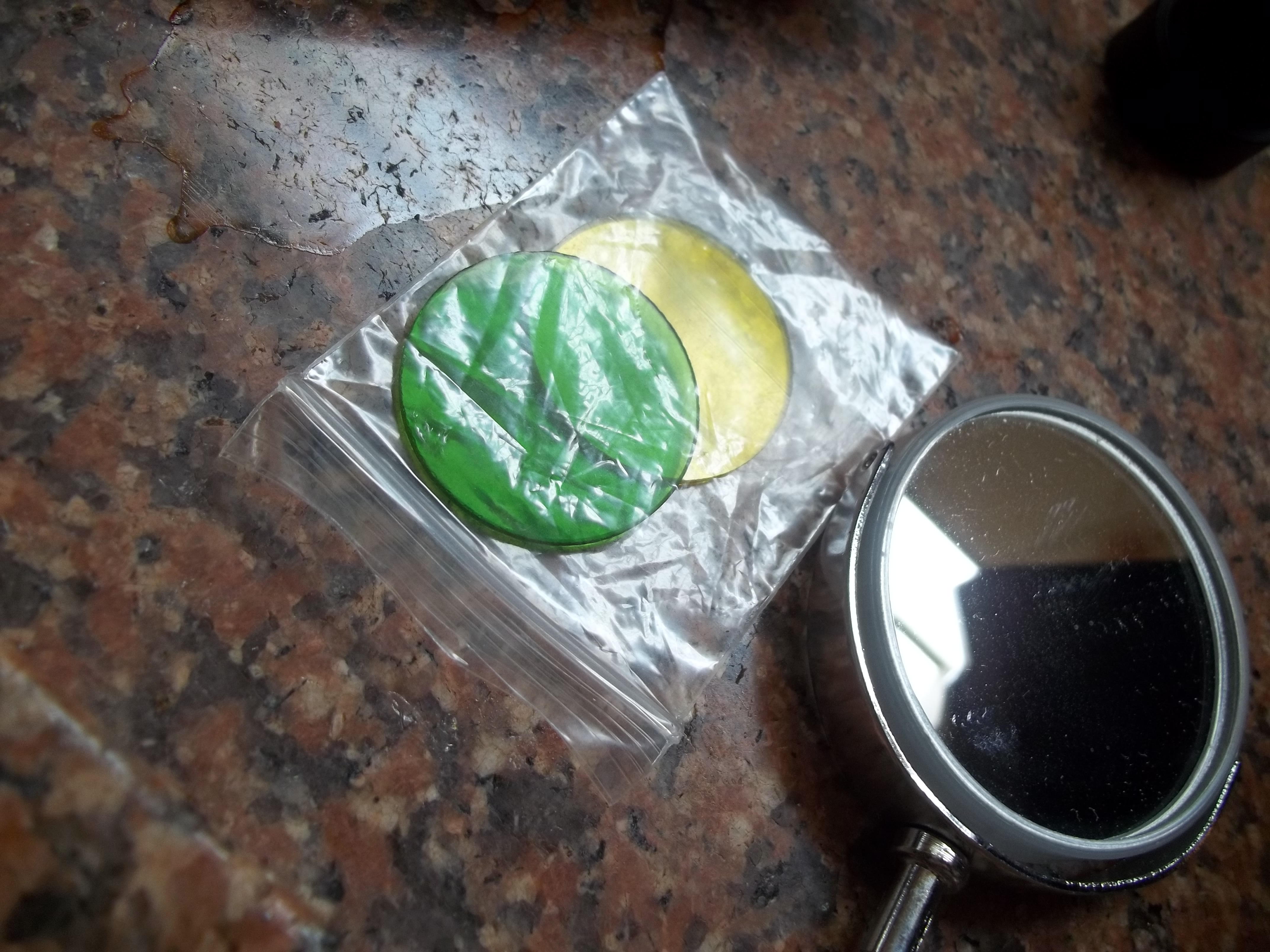 Espelho Plano e Côncavo, Para usar Luz Natural no Microscópio Coleman 16-A. E Filtros Para o Condensador.