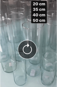 Vasos Cilíndricos de Vidro Comum, Para Artesanato.