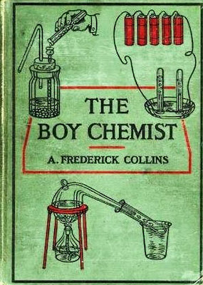 Capa do Livro: "The Boy Chemist." Pequeno Livro de Experimentos Para Químicos Amadores.